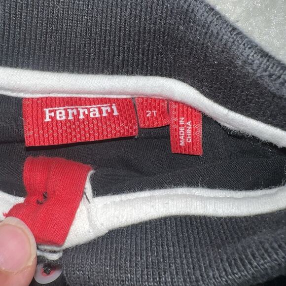 Scuderia Ferrari Kid Black Red White Short Sleeve Polo Shirt Size 2T Toddler - Picture 5 of 5